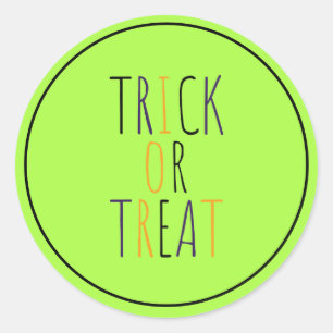 Trick oder Treat Runder Aufkleber