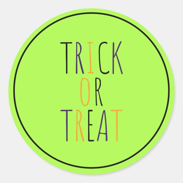Trick oder Treat Runder Aufkleber (Vorderseite)