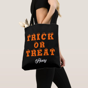 Trick oder Treat schwarz Moderne SkriptHalloween