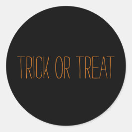 Trick oder Treat schwarz & orange Spooky Halloween Runder Aufkleber
