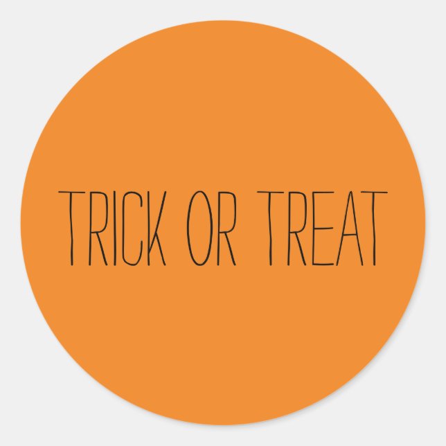 Trick oder Treat schwarz orange Spooky Halloween Runder Aufkleber (Vorderseite)