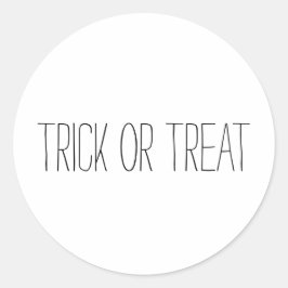 Trick oder Treat schwarz-weiß Spooky Halloween Runder Aufkleber
