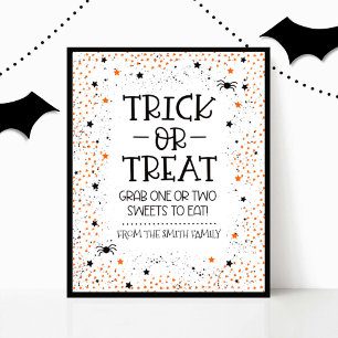 Trick oder Treat Sign für Halloween Poster