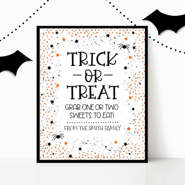Trick oder Treat Sign für Halloween Poster (Halloween Trick or Treat Sign)