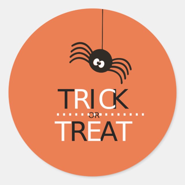 Trick oder Treat Spider Runder Aufkleber (Vorderseite)