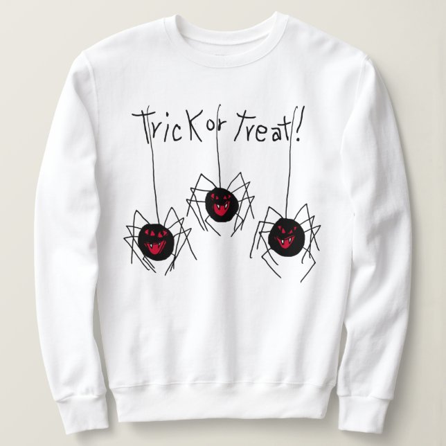 Trick oder Treat Spiders Halloween Sweatshirt (Design vorne)