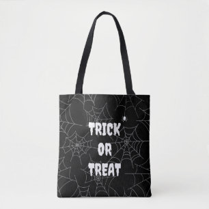 Trick oder Treat Spiderweb Black Halloween Tote Ba