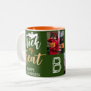 Trick oder Treat Spooky Halloween Family Foto Zweifarbige Tasse