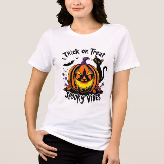 TRICK ODER TREAT SPOOKY HALLOWEWEES VIBES Tri-Blend SHIRT