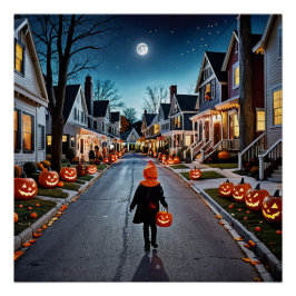 Trick oder Treat Street - Whimsisches Halloween-Ab Poster