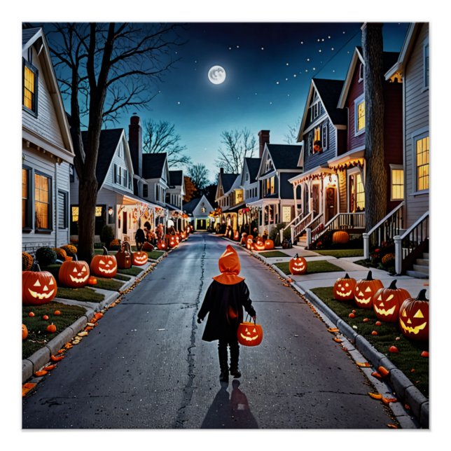 Trick oder Treat Street - Whimsisches Halloween-Ab Poster (Vorderseite)