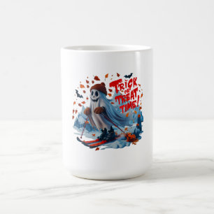 Trick oder Treat Time: Ghost Ski Fun Design Kaffeetasse