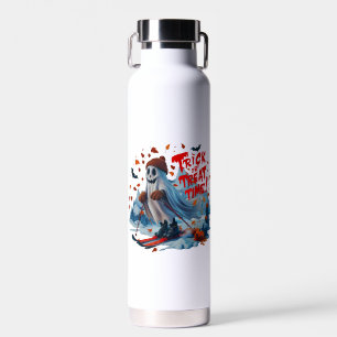 Trick oder Treat Time: Ghost Ski Fun Design Trinkflasche
