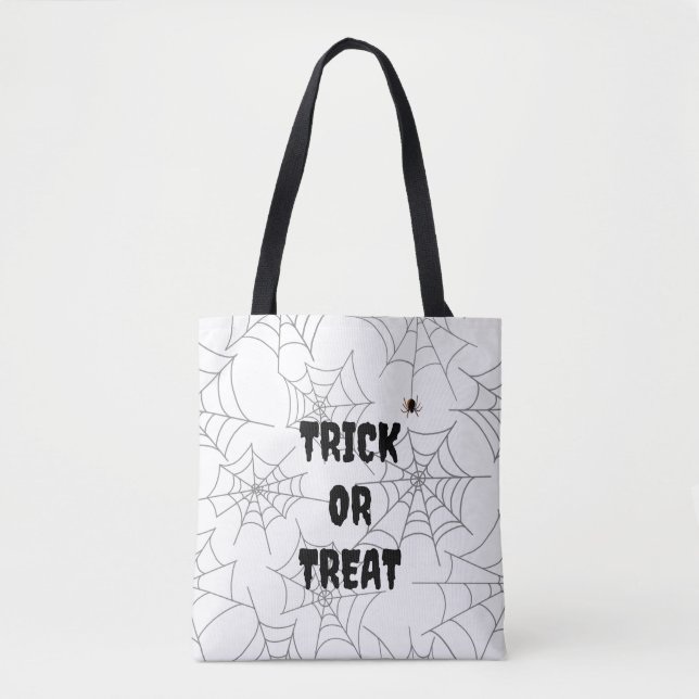 Trick oder Treat White Spiderweb Spiderweb Hallowe (Vorderseite)