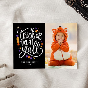 Trick oder Treat Y'all Halloween Foto Card