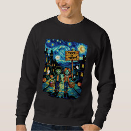 Trick oder Treat Zombies - Van Gogh Starry Hallowe Sweatshirt