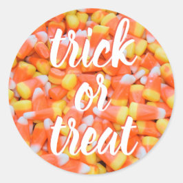Trick oder Treat - Zuckermais - Halloween Runder Aufkleber