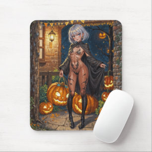 Trick oder Treater, mutiges Halloween-Kostümmädche Mousepad