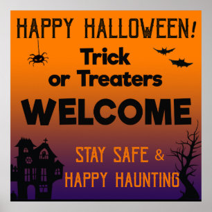 Trick oder Treaters Begrüßungspalette Poster