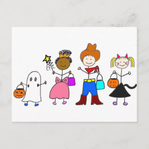 Trick oder Treaters Halloween Postkarte