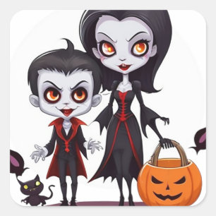 Trick oder Treaters Quadratischer Aufkleber
