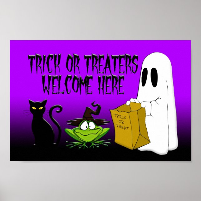 Trick oder Treaters Willkommen hier Halloween Post Poster (Vorne)
