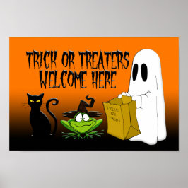 Trick oder Treaters Willkommen hier Halloween Post Poster