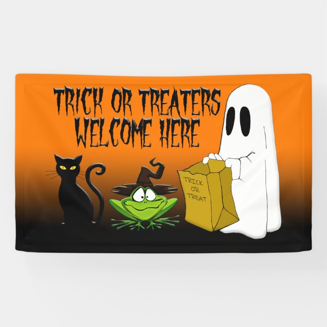 Trick oder Treaters willkommene Halloween Banner (Horizontal)