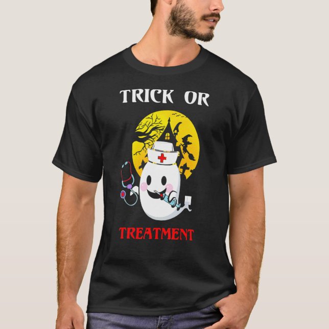 Trick oder Treatment Halloween T-Shirt (Vorderseite)