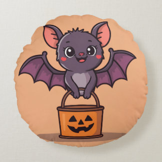 Trick oder Treatschiff Rundes Kissen