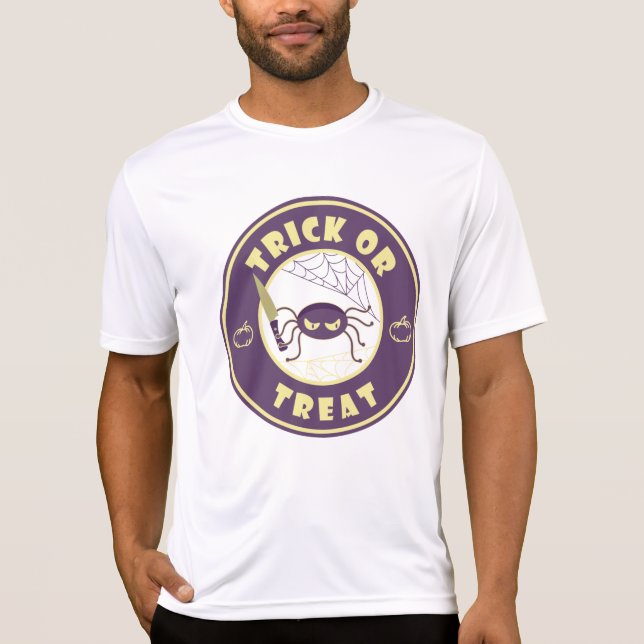 Trick oder Trete halloween Starbucks im T- T-Shirt (Vorderseite)