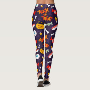 Trick oder Trete Niedliche Halloween-Kürbismonster Leggings