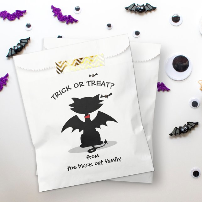 Trick oder Treten Black Cat Bat Halloween-Party Geschenktütchen (Von Creator hochgeladen)
