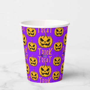 Trick oder Treten Creepy Pumpkins Halloween-Party Pappbecher