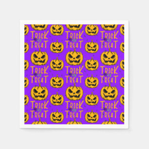 Trick oder Treten Creepy Pumpkins Halloween-Party Serviette