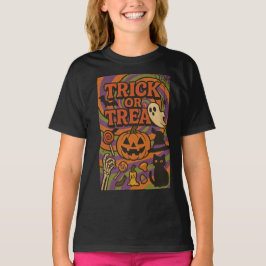 Trick oder Treten kompletter Brust Halloween Kleid T-Shirt