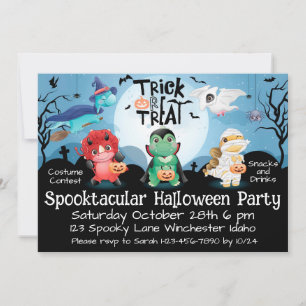 Trick oder Treten Spooktacular Halloween-Party Einladung