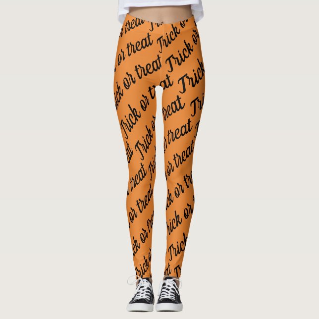 Trick oder Tretmuster für Halloween Leggings (Vorderseite)