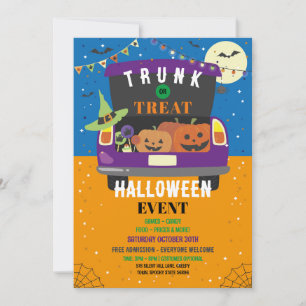 Trick oder Trunk Event Halloween Car Party Einladung