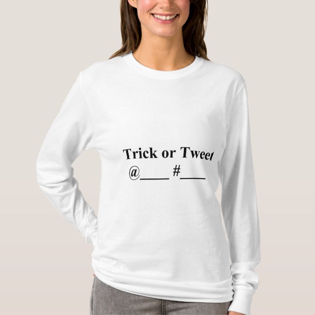 Trick oder Tweet der Hanes Nano Long Sleeve T T-Shirt (Vorderseite)