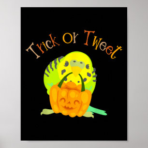 Trick oder Tweet Parakeet Budgie Mama Halloween Bi Poster
