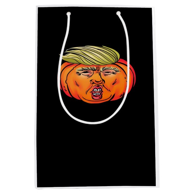 Trick oder Verrat Anti Halloween Pumpkin Trumpkin Mittlere Geschenktüte (Vorderseite)