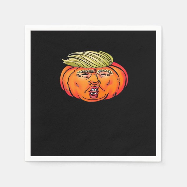Trick oder Verrat Anti Halloween Pumpkin Trumpkin Serviette (Vorderseite)