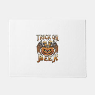 Trick Or Beer Halloween-Kürbis-Skelett-Flügel-Tass Fußmatte