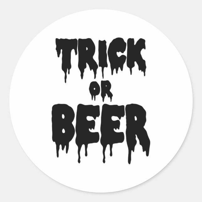 trick or beer runder aufkleber (Vorderseite)