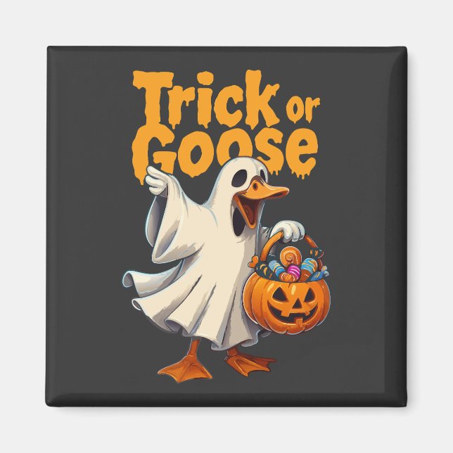 Trick or Gans Halloween Gans Magnet (Vorne)