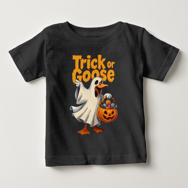 Trick or Goose Halloween Goose Baby T-shirt (Vorderseite)