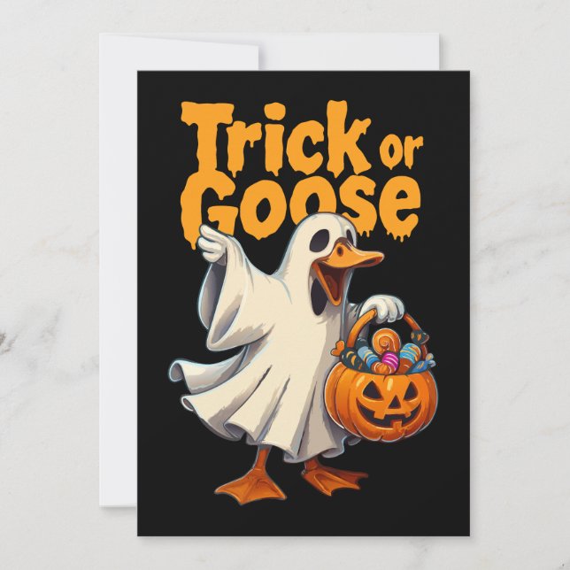 Trick or Goose Halloween Goose Einladung (Vorderseite)