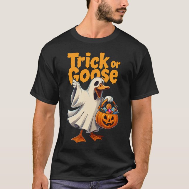 Trick or Goose Halloween Goose T-Shirt (Vorderseite)