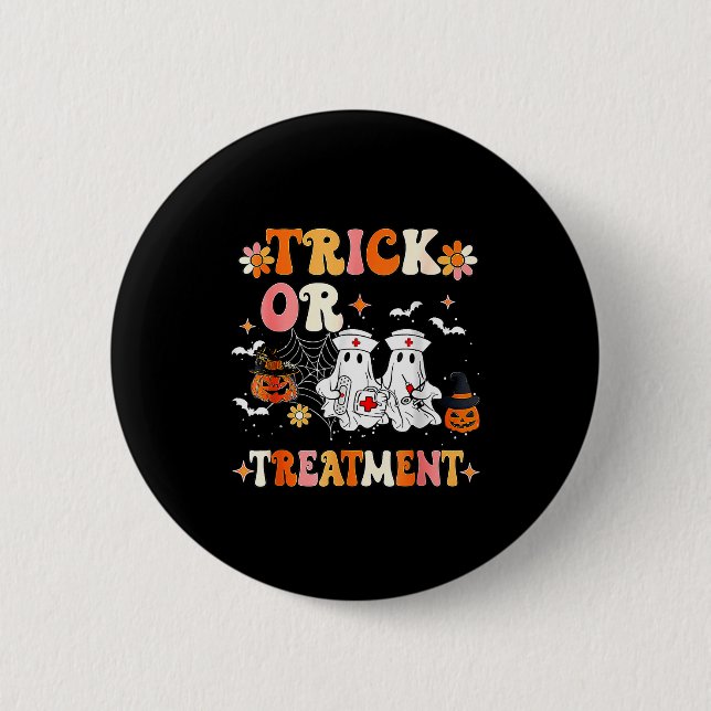 Trick Or Halloween Radiation Oncology Rad Therapy  Button (Vorderseite)